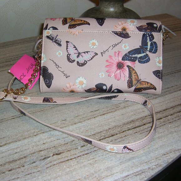 NWT BETSEY JOHNSON BUTTERFLY PRINT POCKETBOOK PURSE HANDBAG - Picture 2 of 4